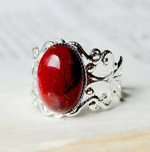 Romantic Red Jasper / Prsteň s červeným jaspisom — foto 3