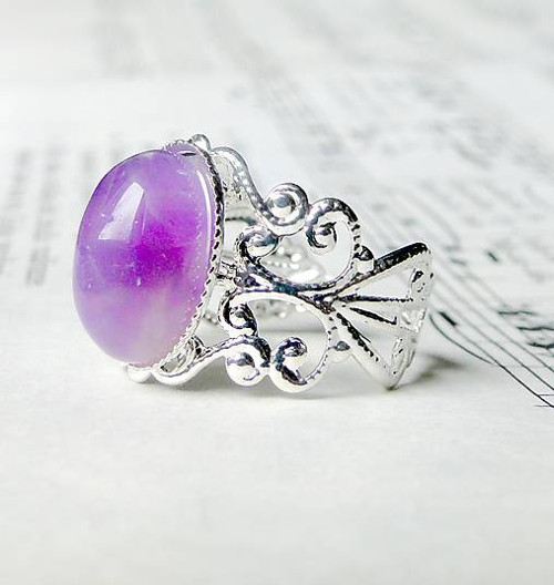 Romantic Amethyst / Prsteň so svetlým ametystom — foto 2