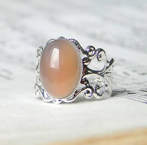 Romantic Grey Agate / Prsteň so šedým achátom — foto 2