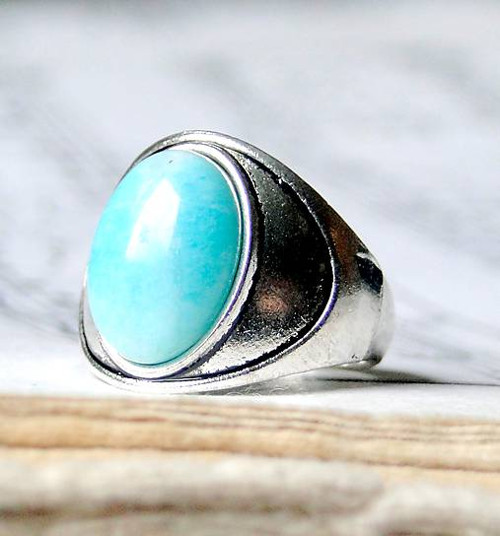 Antique Siver Amazonite / Prsteň s amazonitom — foto 2