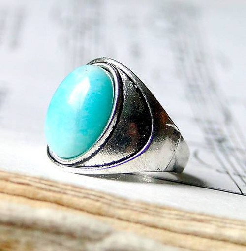 Antique Siver Amazonite / Prsteň s amazonitom — foto 3