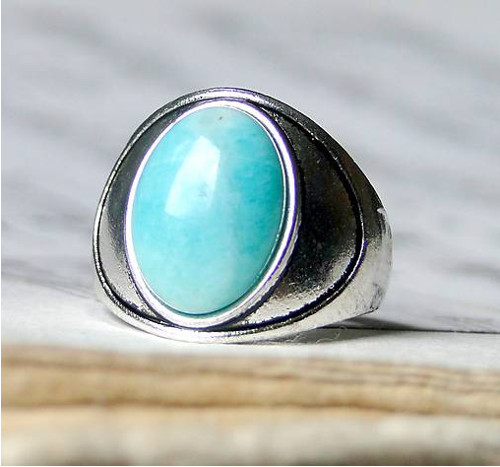 Antique Siver Amazonite / Prsteň s amazonitom — foto 4