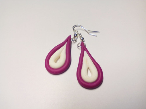 Fialovobílá kapka - fimo — foto 2