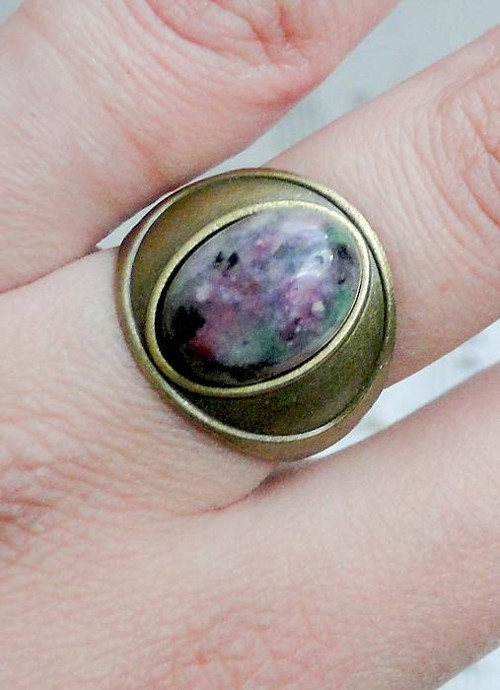 Antique Bronze Zoisite / Prsteň so zoisitom — foto 2