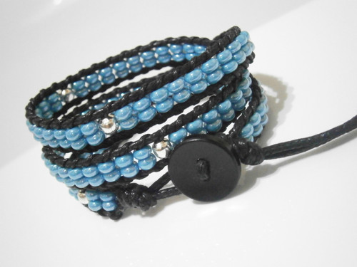 Černo-modrý náramek (Wrap Bracelet) — foto 4