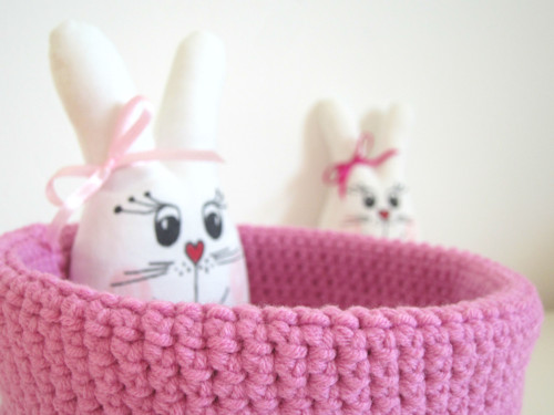 Háčkovaný košíček - Pink — foto 4