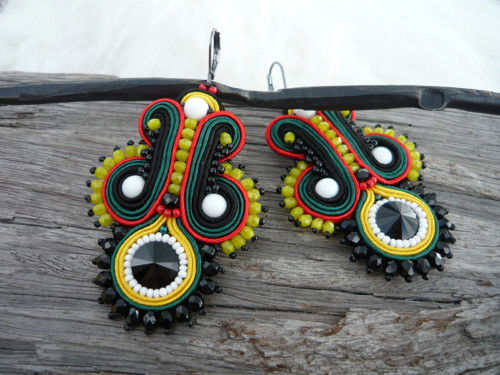 Soutache náušnice Folk Forever — foto 3