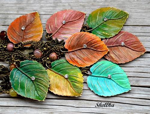 Náhrdelník ,,LEAF,, III hnědý+ náušnice zdarma — foto 3