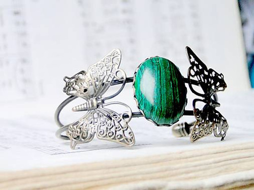 Malachite & Butterfly / Náramek s malachitem — foto 2