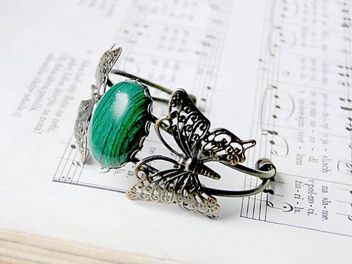 Malachite & Butterfly / Náramek s malachitem — foto 3