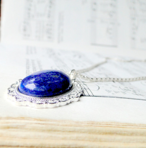 Lapis Lazuli & Silver / Náhrdelník s lazuritem — foto 4