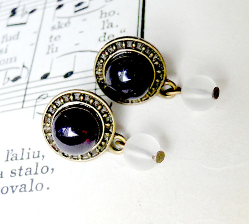 Amethyst & Quartz in Bronze / Náušnice s ametystem — foto 2