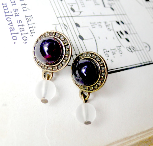 Amethyst & Quartz in Bronze / Náušnice s ametystem — foto 3