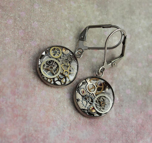 Steampunkové náušnice /nerez/ — foto 2