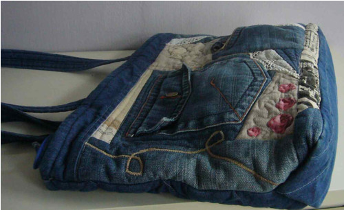 Džínová taška - crazy patchwork — foto 3