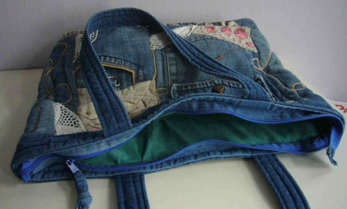 Džínová taška - crazy patchwork — foto 4