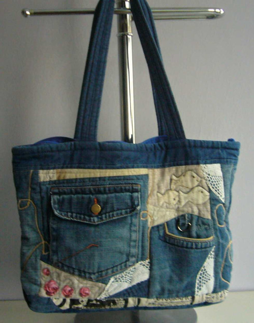 Džínová taška - crazy patchwork — foto 5