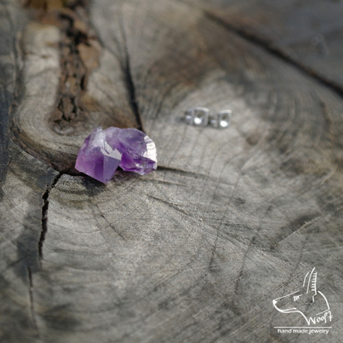 Ametystové náušničky – rough crystal — foto 3