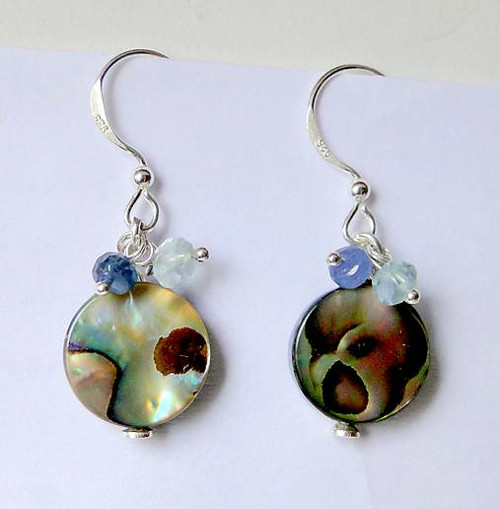 Paua - Sapphire & Silver 925 / Náušnice Ag925 — foto 5