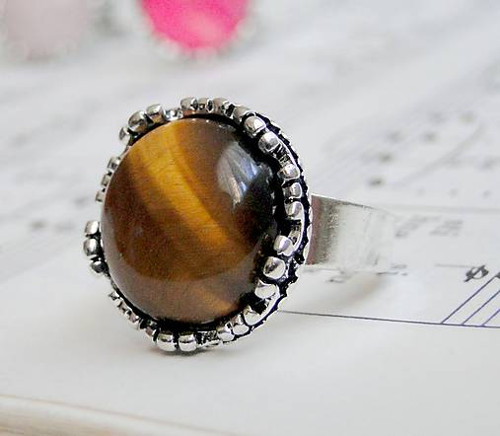 Tiger Eye in Antique Silver / Prsten s tygřím okem — foto 2