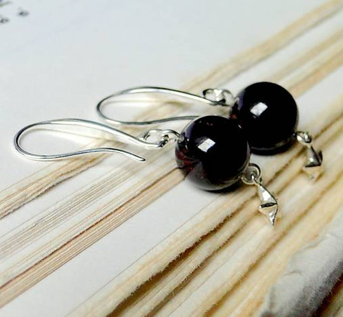 Garnet & Silver 925 Stars / Náušnice Ag925 — foto 3