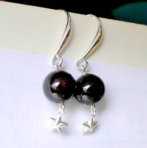 Garnet & Silver 925 Stars / Náušnice Ag925 — foto 5