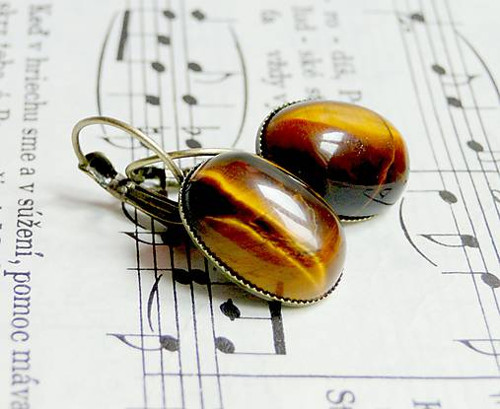 Tiger Eye / Náušnice s tygřím okem — foto 2