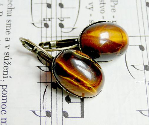 Tiger Eye / Náušnice s tygřím okem — foto 3