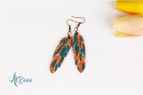 Indian Feathers - Petrol Peach — foto 2