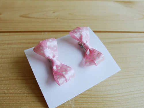Mini sponky 2ks - růžové s puntíky — foto 2