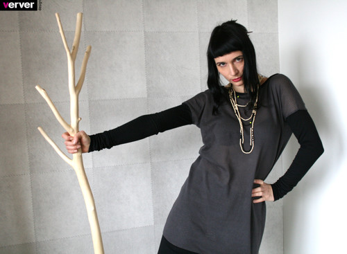 Šaty šedé "síť" - variabilní (S) — foto 5
