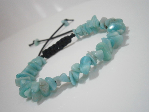 "Amazonit" náramek (macramé) - Unisex — foto 2