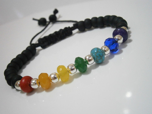 Čakrový minerálový náramek (macramé) - Unisex — foto 2