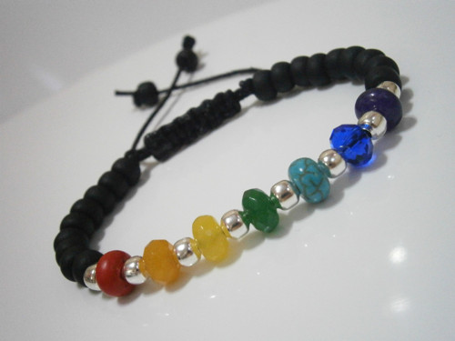 Čakrový minerálový náramek (macramé) - Unisex — foto 3