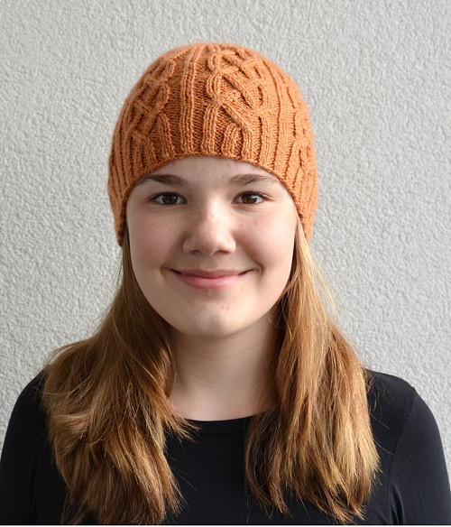Pletená čepice, medově hnědá — foto 3