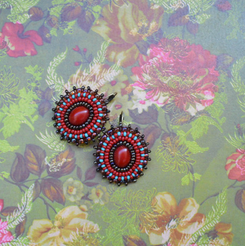 Red -Turquoise earrings n.3 — foto 2