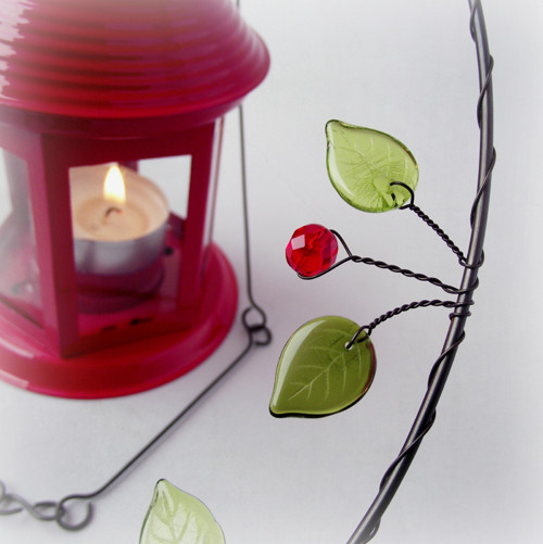 Závěs s lucernou - červený — foto 2