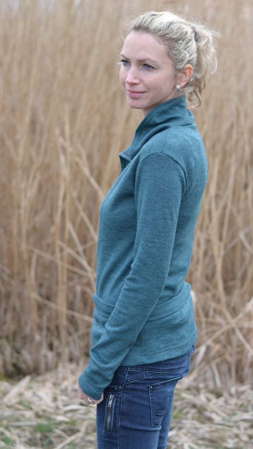 Tmavě zelený svetr- přehoz — foto 3