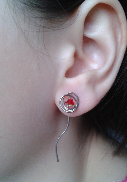 Provlékací náušnice - Swarovski - chirurgická ocel — foto 2