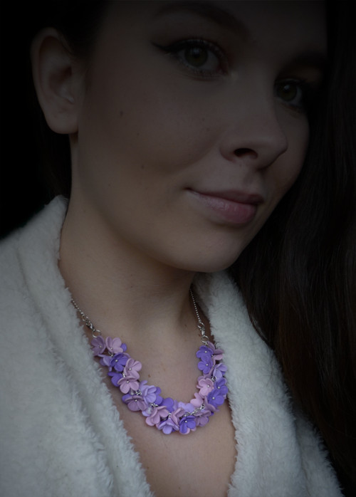 Violet flowers (náramek/náhrdelník) — foto 5