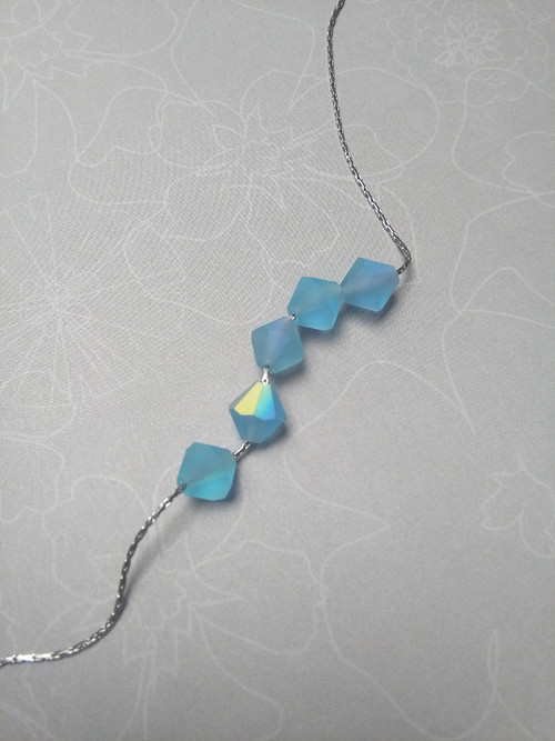 Ledový náhrdelník - chirurgická ocel - blue — foto 2