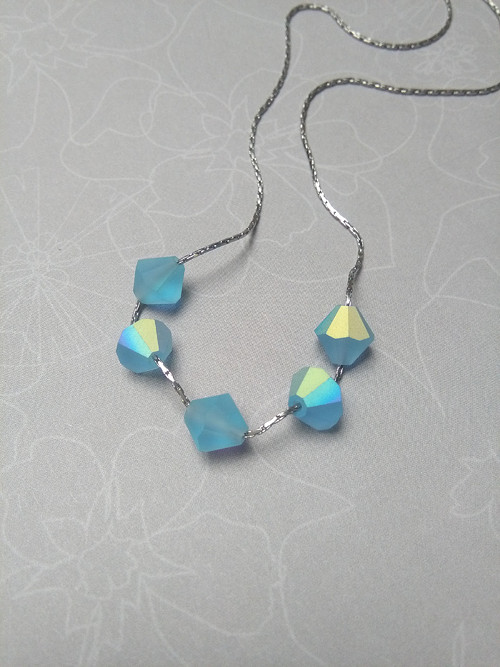Ledový náhrdelník - chirurgická ocel - blue — foto 3