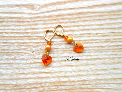 Náušnice - Swarovski srdíčka — foto 2