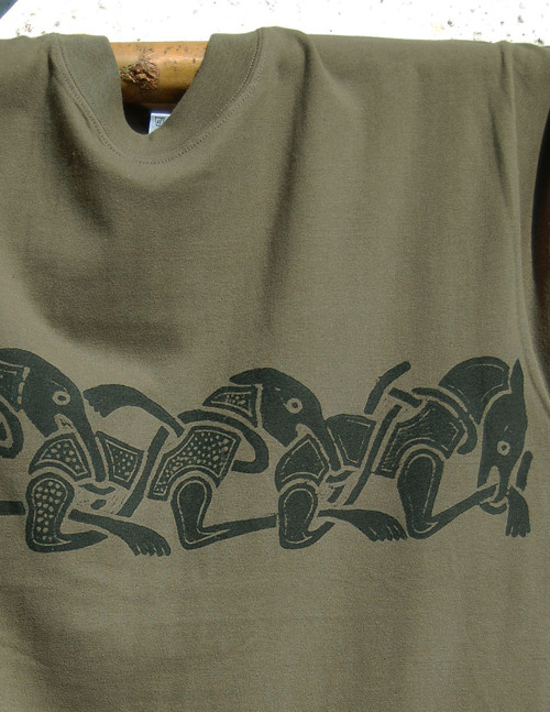 Triko Psi času - khaki zelená — foto 2