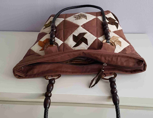 Kabelka patchwork - 3D větrníčky — foto 5