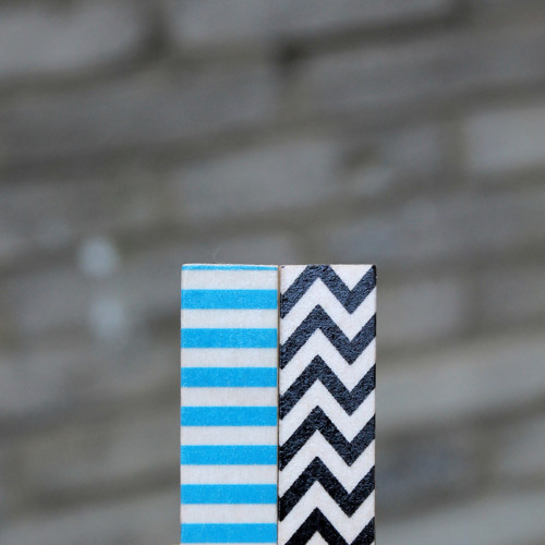 Chevron a pruhy (oboustranné náušnice) — foto 5