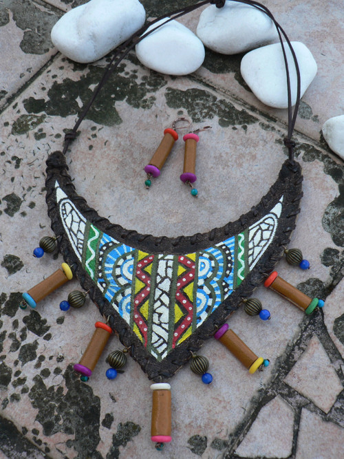 African designs No.2 - náhrdelník a náušnice — foto 2