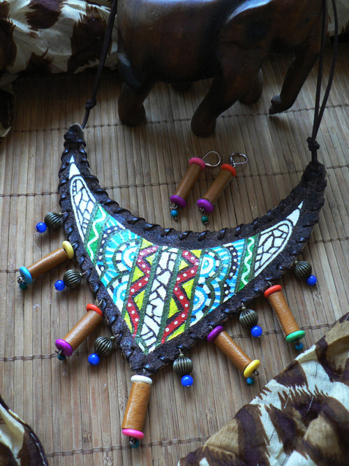 African designs No.2 - náhrdelník a náušnice — foto 5