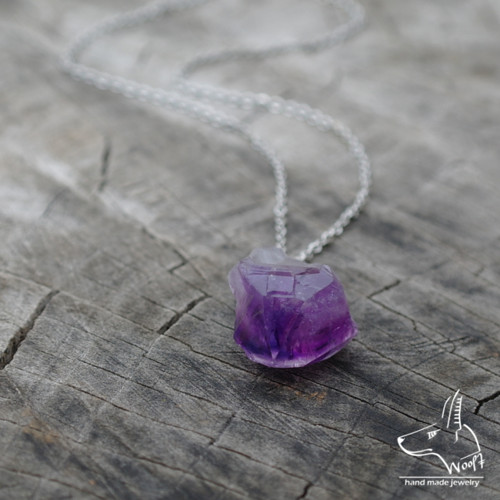 Ametystový náhrdelník - rough crystal — foto 3