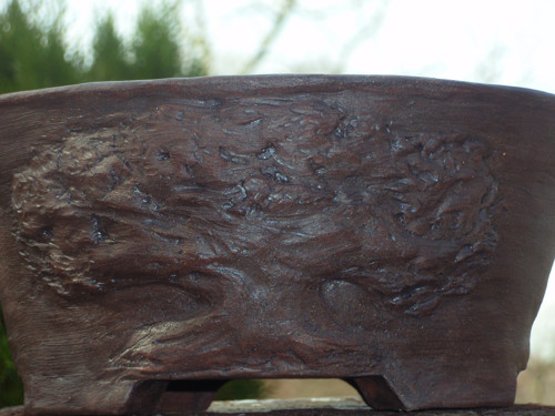 Bonsai miska hnědá kulatá — foto 2